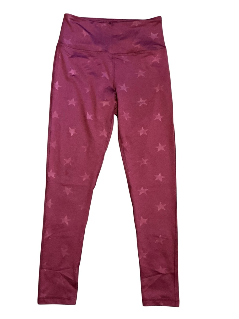 VOGO Athletica Burgundy Star Jacquard High-Rise Leggings